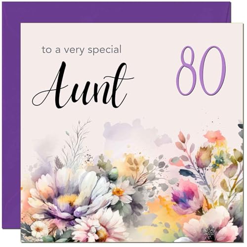 Aunt Birthday Card - Purple Floral Aunty Aunties