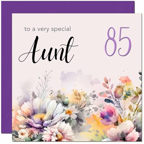 Aunt Birthday Card - Purple Floral Aunty Aunties
