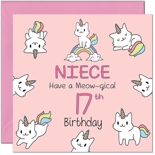 Niece Birthday Card - Funny Cat Cute Niece's