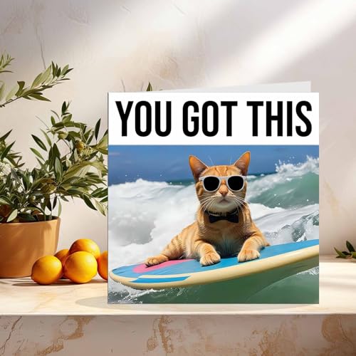 Good Luck Card - You Got This Funny Cat - Colleague Leaving Card Co Worker