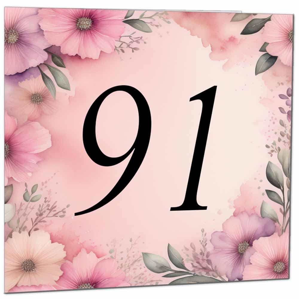 Birthday Card for Women Men - Pink Floral Birthday Cards for 39 year old woman thirty Nine, thirty ninth Ladies Mum Aunt Sister Niece Daughter