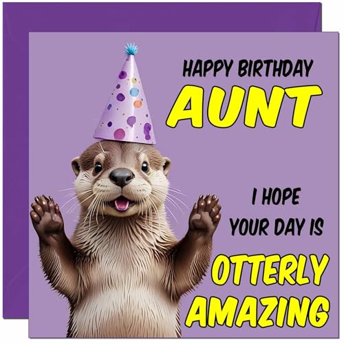 Otter Birthday Card - Otterly Amazing - Funny Otter Birthday Card