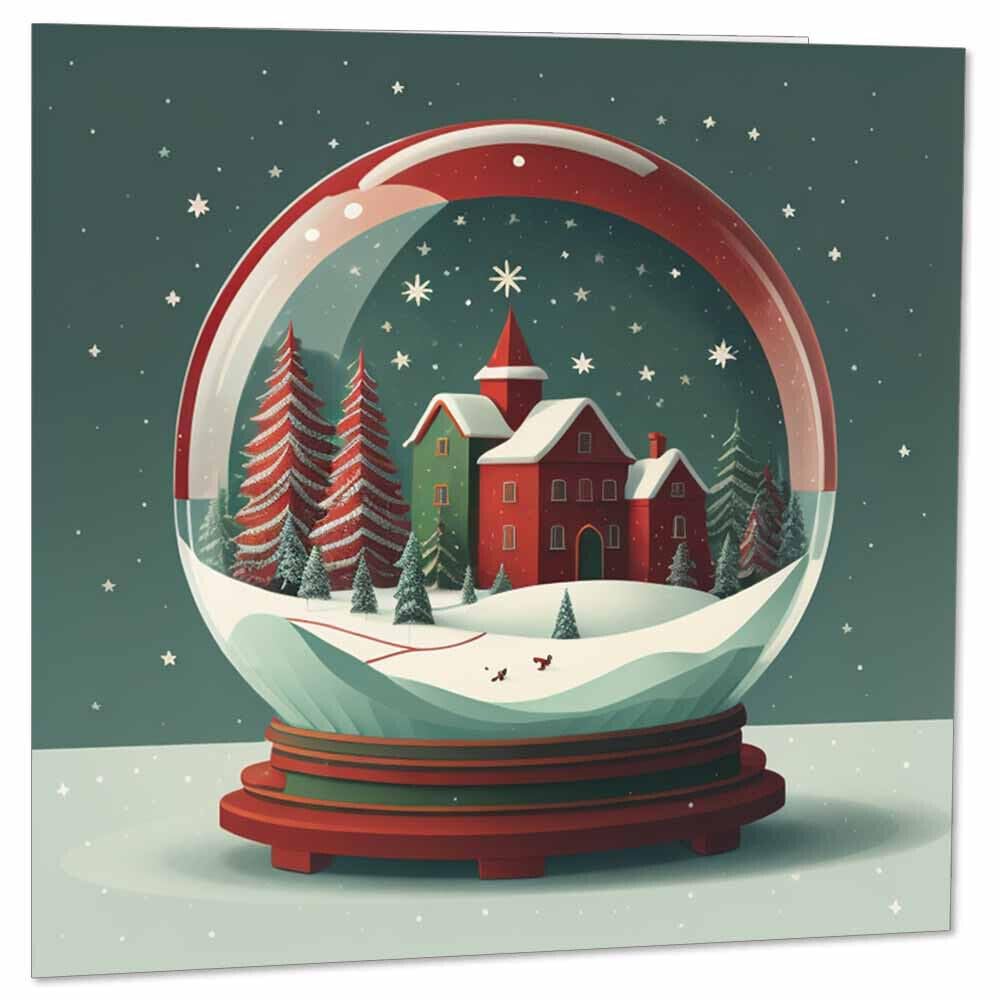 Christmas Card - Snow globe - Festive Xmas Cards 145 x 145mm