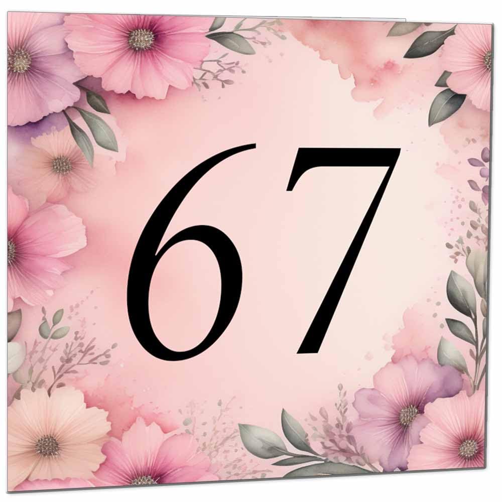 Birthday Card for Women Men - Pink Floral Birthday Cards for 39 year old woman thirty Nine, thirty ninth Ladies Mum Aunt Sister Niece Daughter