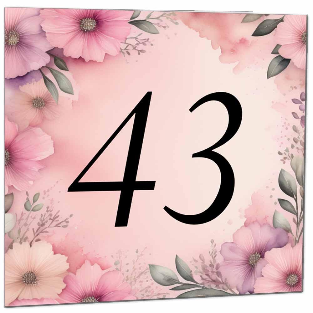 Birthday Card for Women Men - Pink Floral Birthday Cards for 39 year old woman thirty Nine, thirty ninth Ladies Mum Aunt Sister Niece Daughter