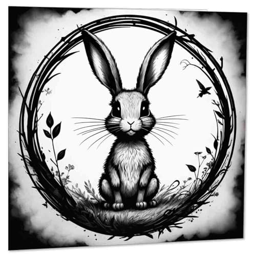 Gothic Rabbit Greeting Card Gothic Bunny Birthday Card 145 x 145mm