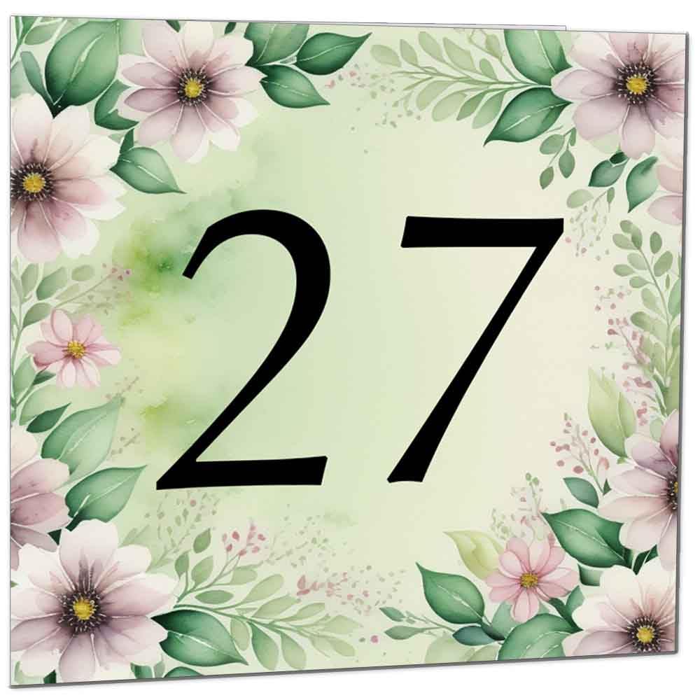 80th Birthday Card for Women Men - Green Floral Birthday Cards for 80 year old Lady Eighty Eightieth Ladies Grandma Nan Aunt Mum Sister Mom Friend
