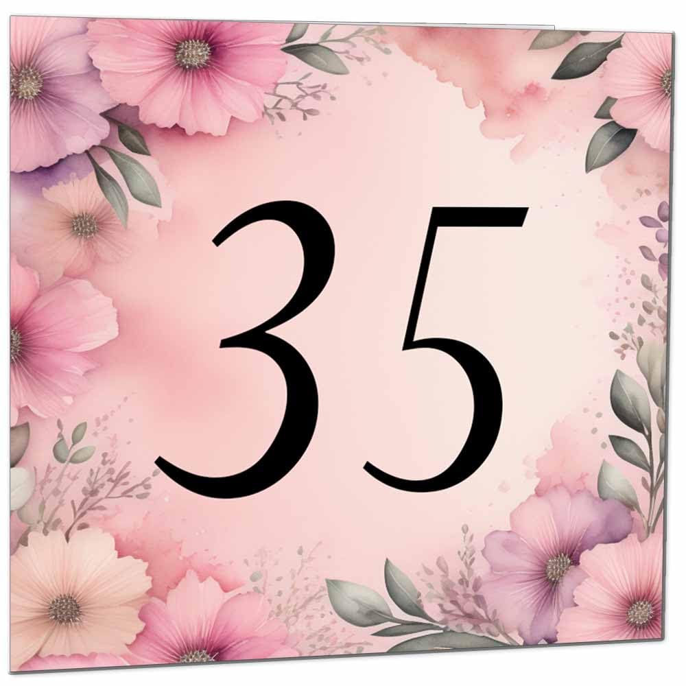 Birthday Card for Women Men - Pink Floral Birthday Cards for 39 year old woman thirty Nine, thirty ninth Ladies Mum Aunt Sister Niece Daughter