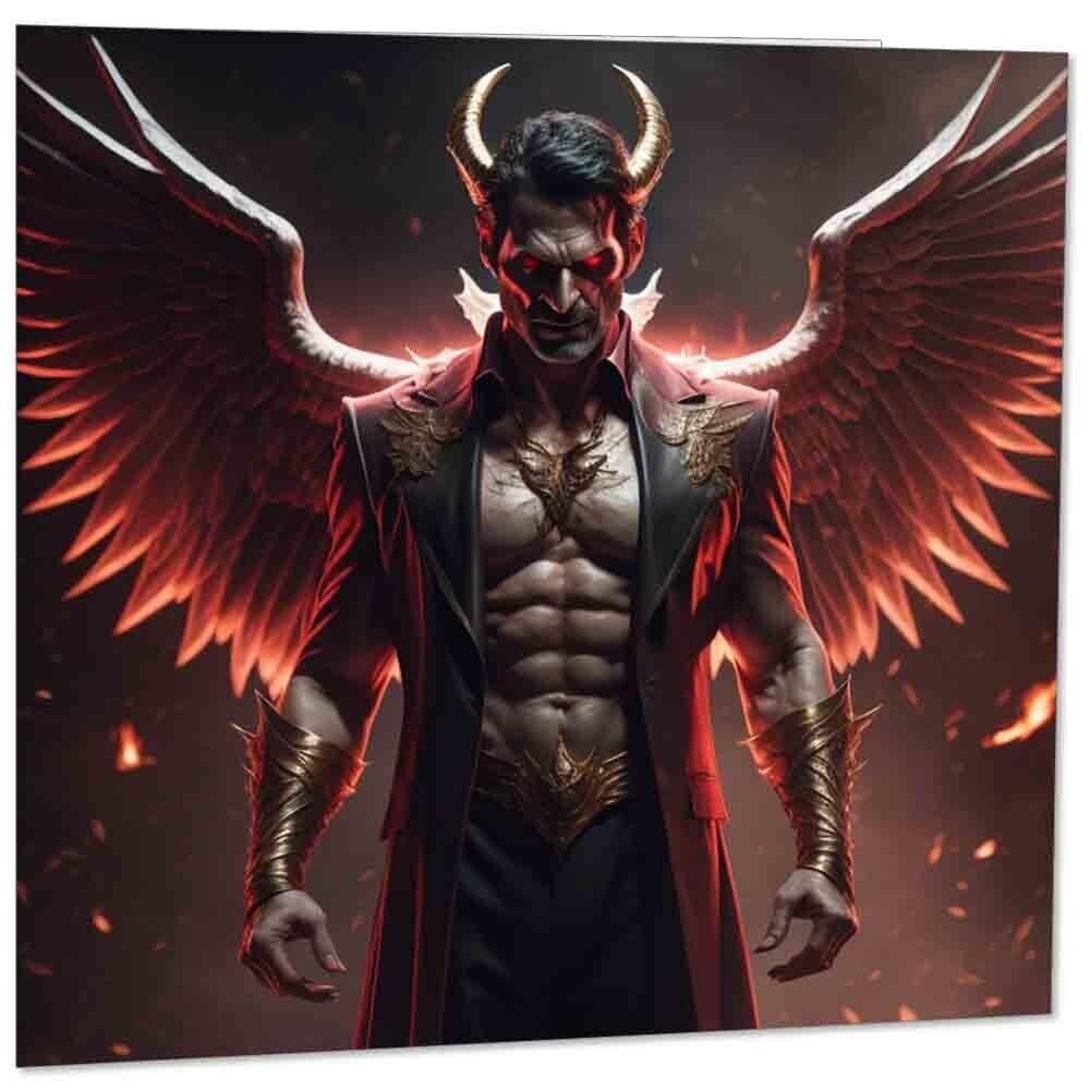 Lucifer Greeting Card - Satan Devil 666 satanic birthday card 145mm x 145mm