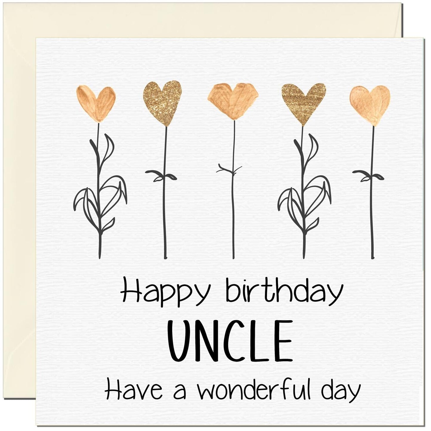 Birthday Card - Eco Friendly Elegant Heart Flowers Beautiful