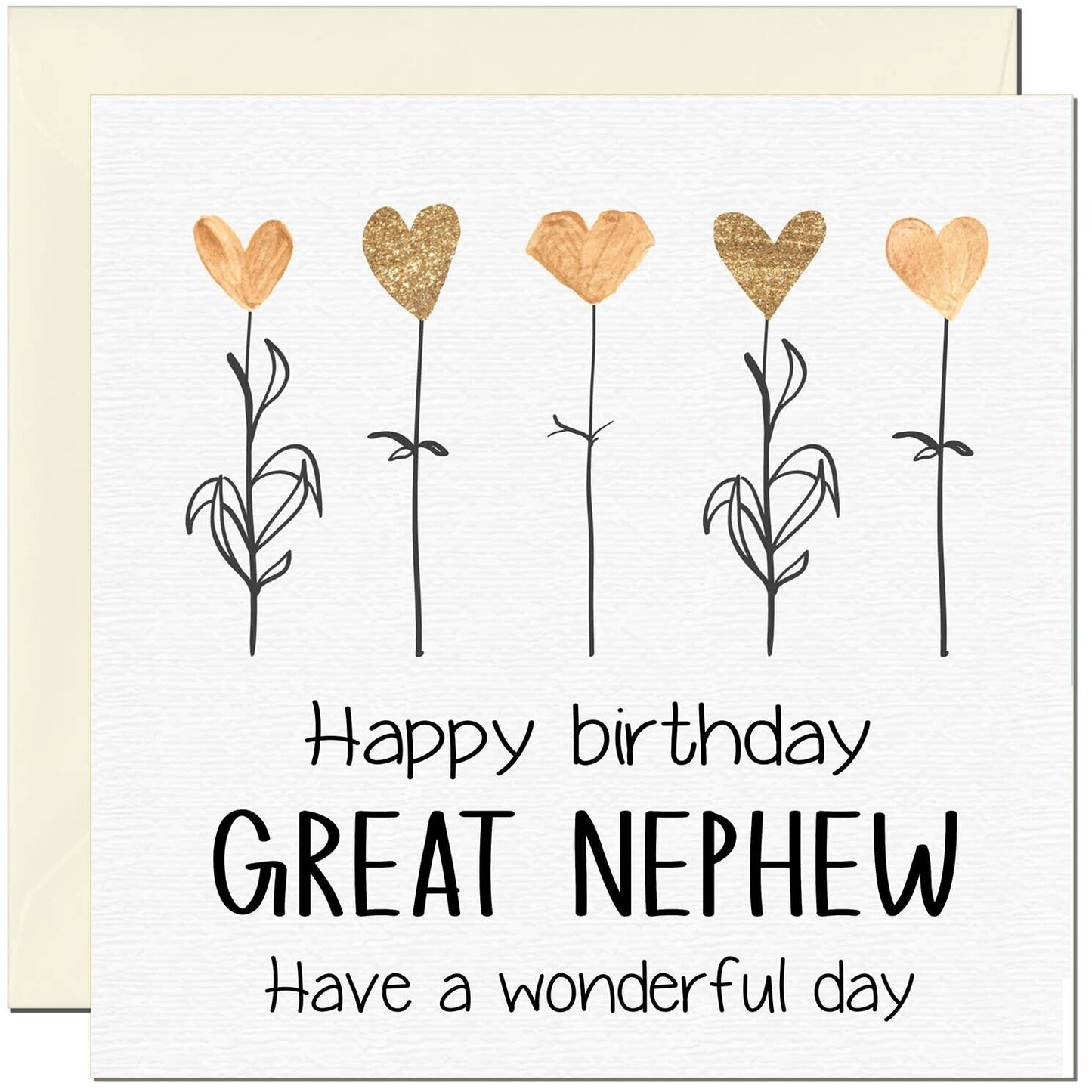 Birthday Card - Eco Friendly Elegant Heart Flowers Beautiful