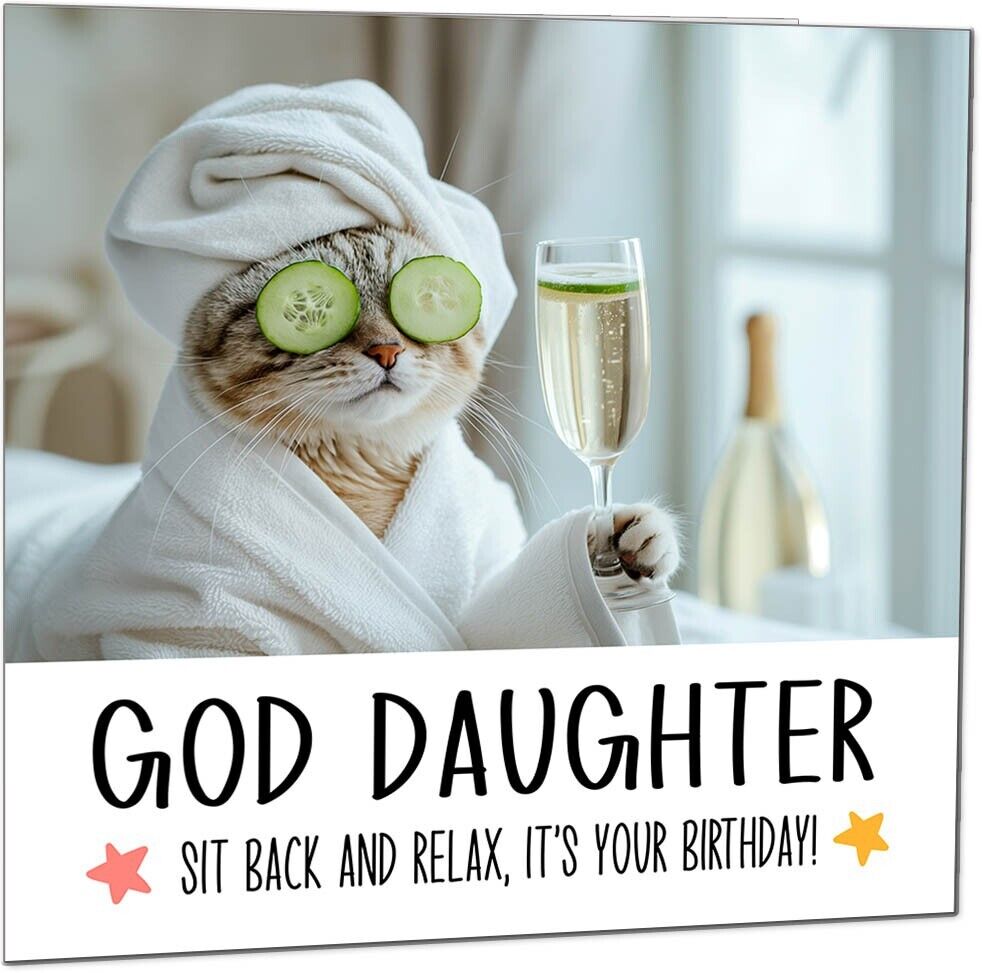 Birthday Card - Sit back and Relax Cat Spa - Funny