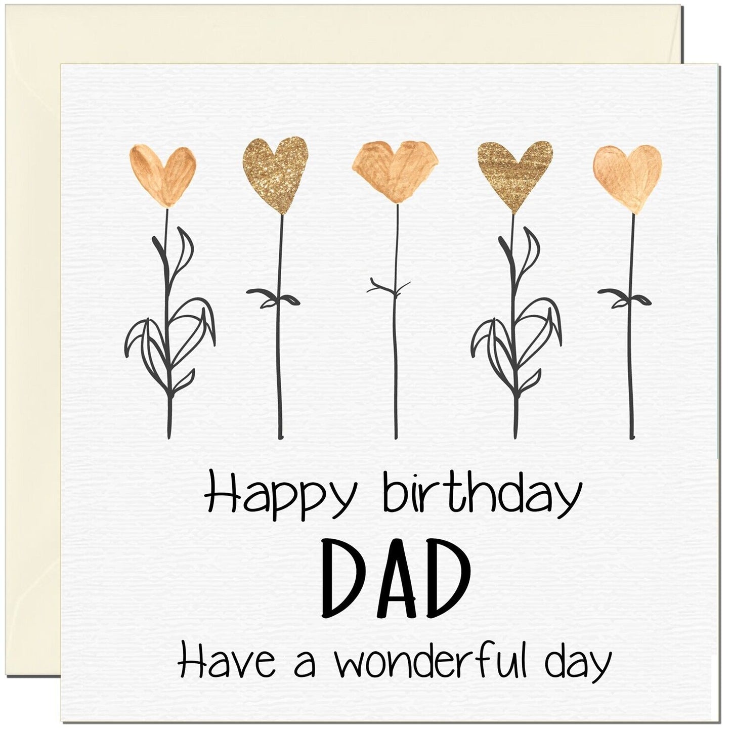 Birthday Card - Eco Friendly Elegant Heart Flowers Beautiful
