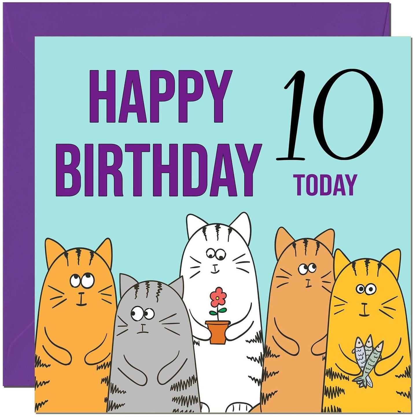 Happy Birthday Card - Cute Cats