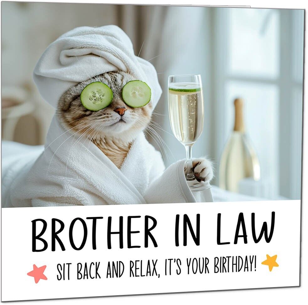 Birthday Card - Sit back and Relax Cat Spa - Funny