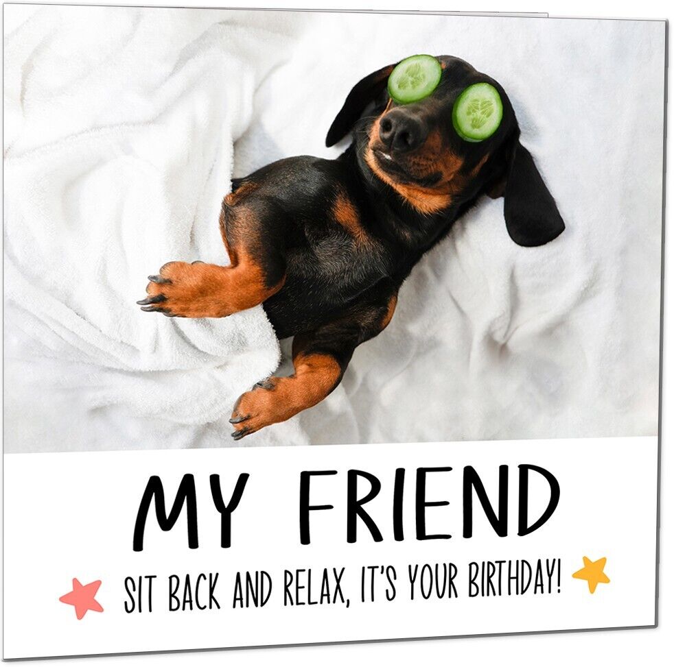 Birthday Card - Relax Dog Dachshund Funny
