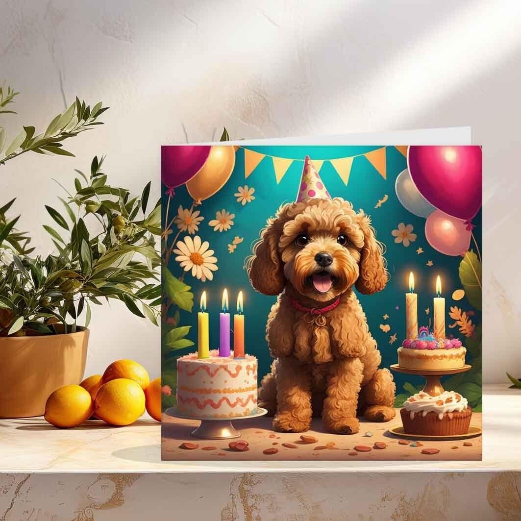 Cockapoo Birthday Card - 145mm x 145mm