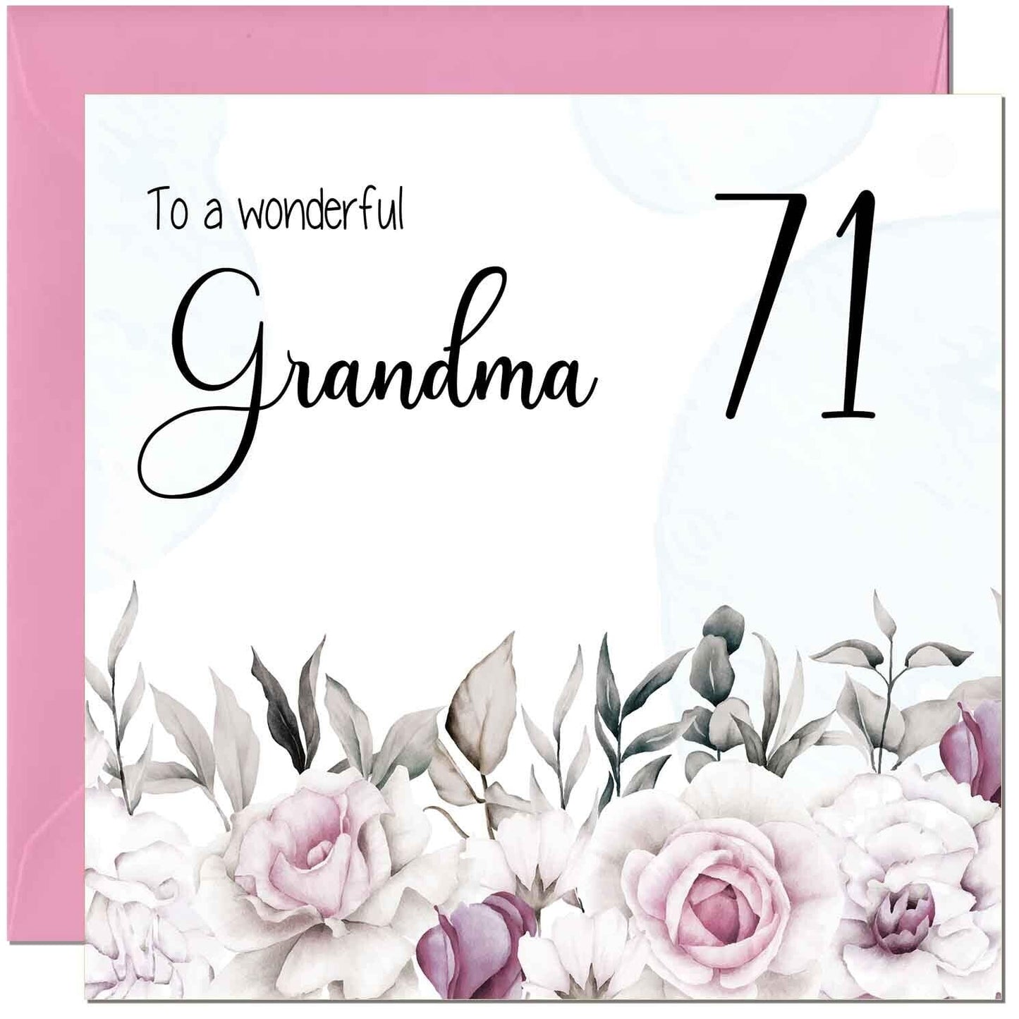 Grandma Birthday Card Floral Elegant Grandmothers