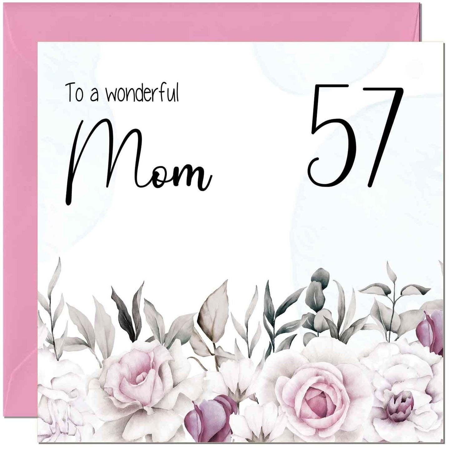 Mom Birthday Card Floral Elegant Best Mom's