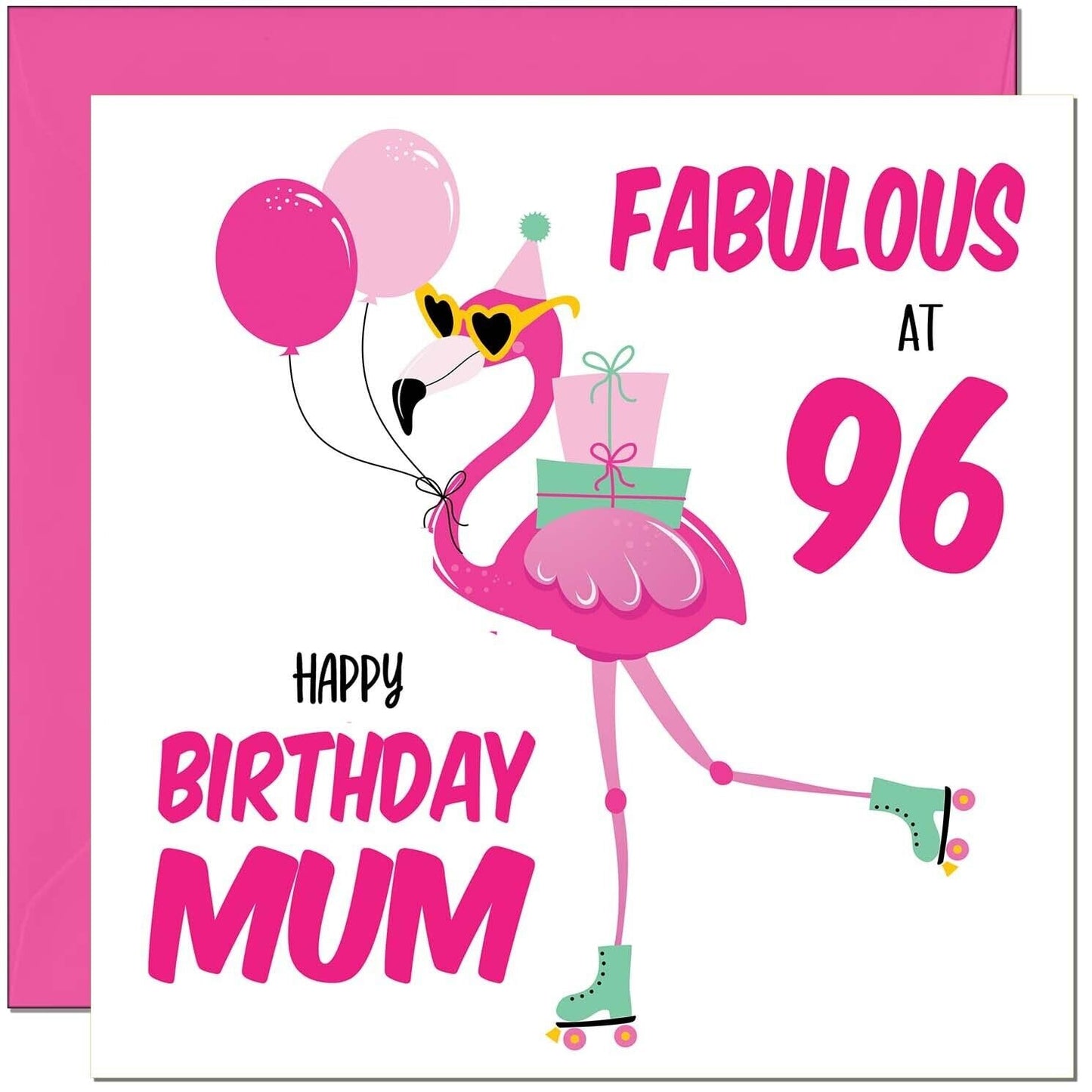 Mum Birthday Card - Fabulous Flamingo - Mom Womens Pink Cute Mum Mothers