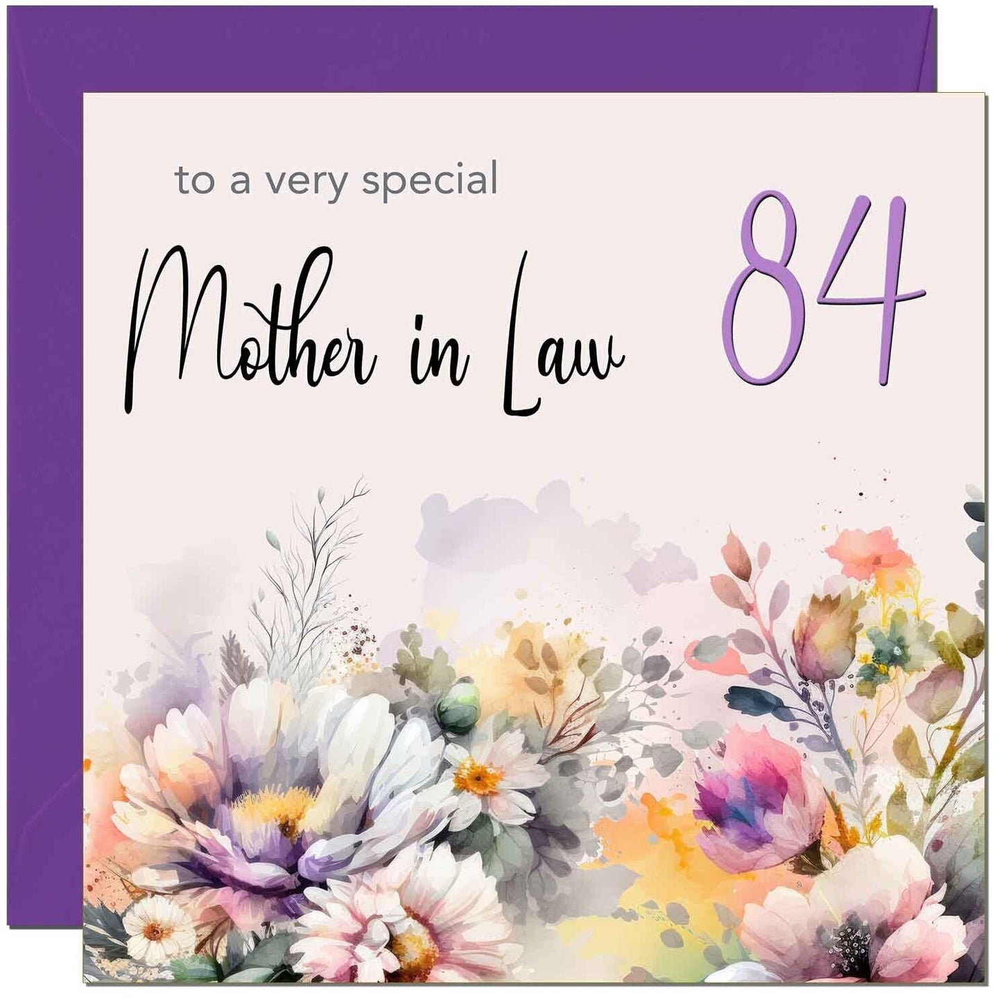 Mother in Law Birthday Card - Purple Floral