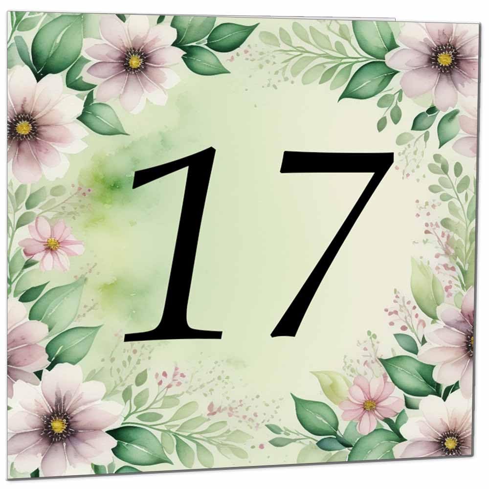 80th Birthday Card for Women Men - Green Floral Birthday Cards for 80 year old Lady Eighty Eightieth Ladies Grandma Nan Aunt Mum Sister Mom Friend