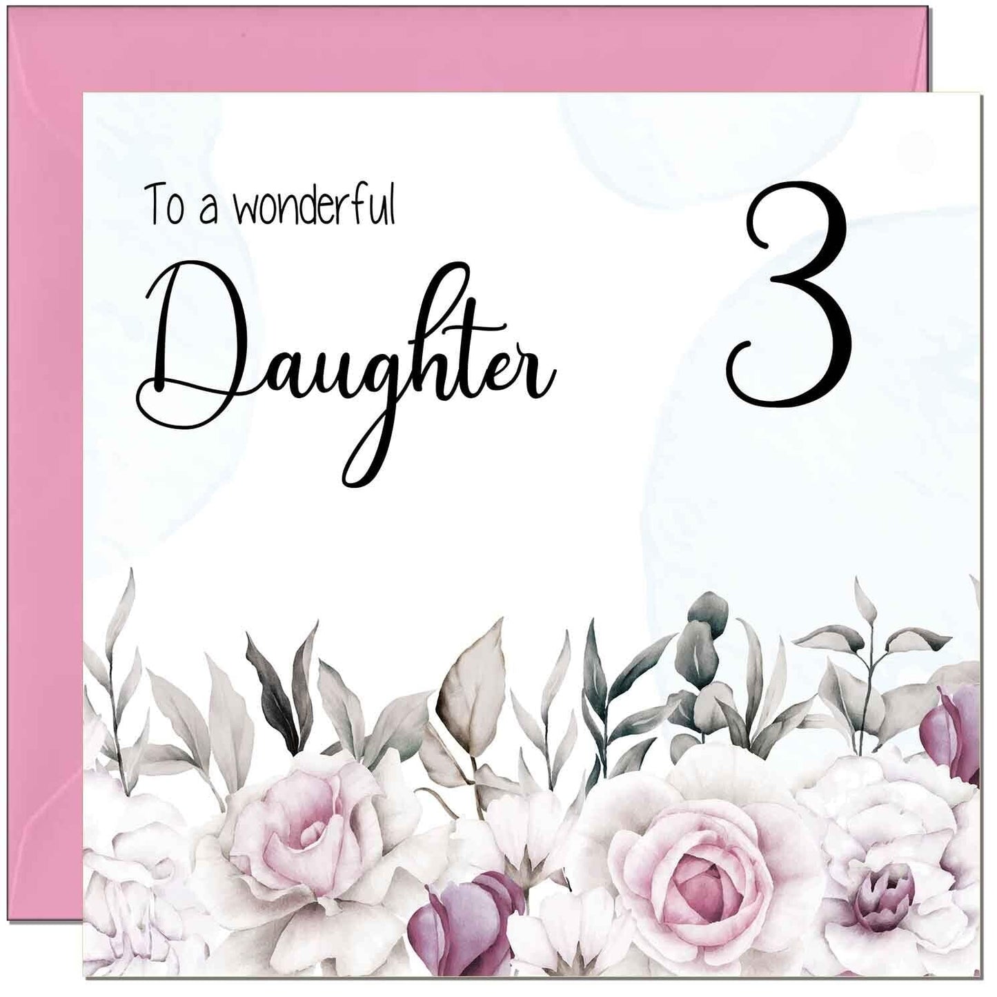 Daughter Birthday Card for Daughter Floral Elegant