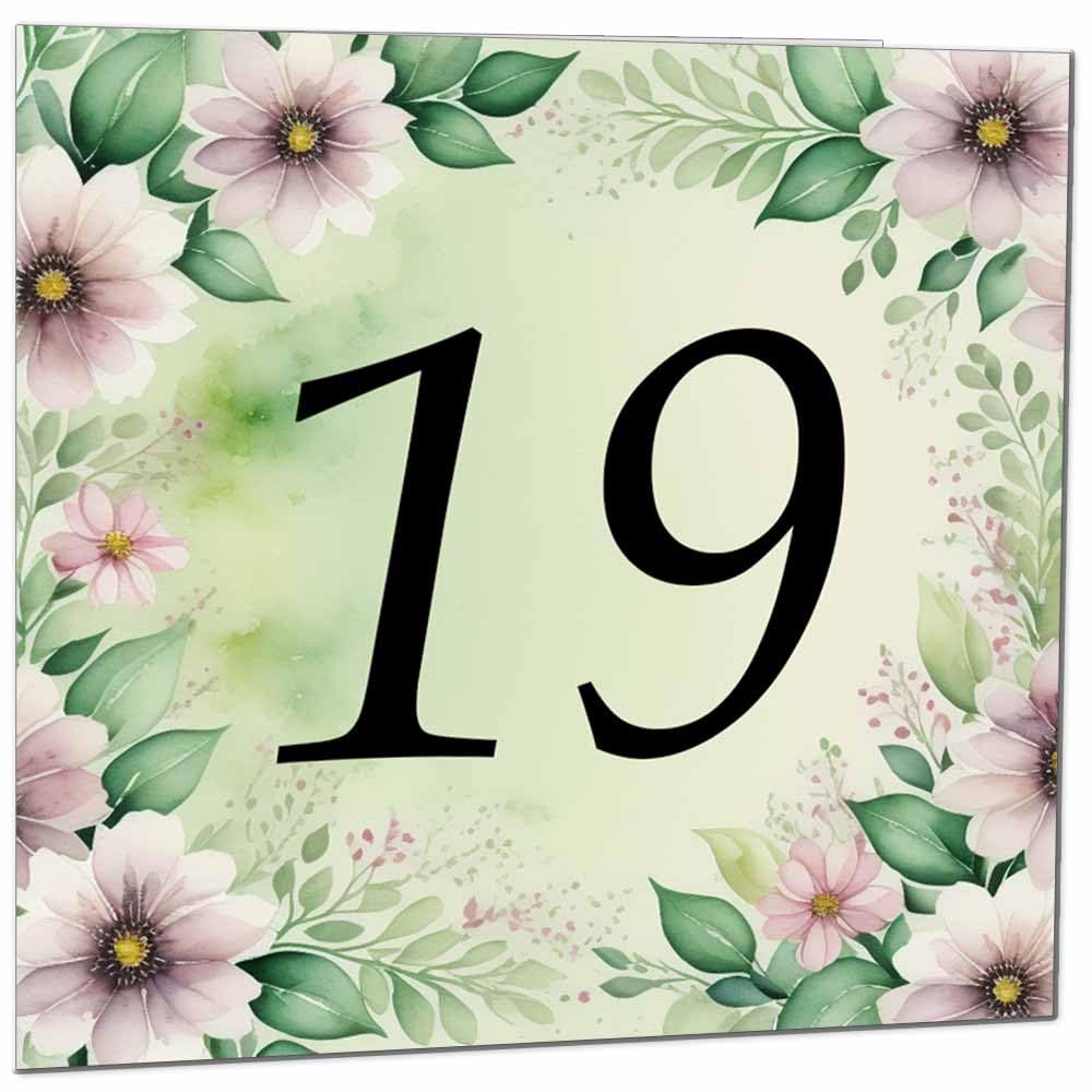 80th Birthday Card for Women Men - Green Floral Birthday Cards for 80 year old Lady Eighty Eightieth Ladies Grandma Nan Aunt Mum Sister Mom Friend