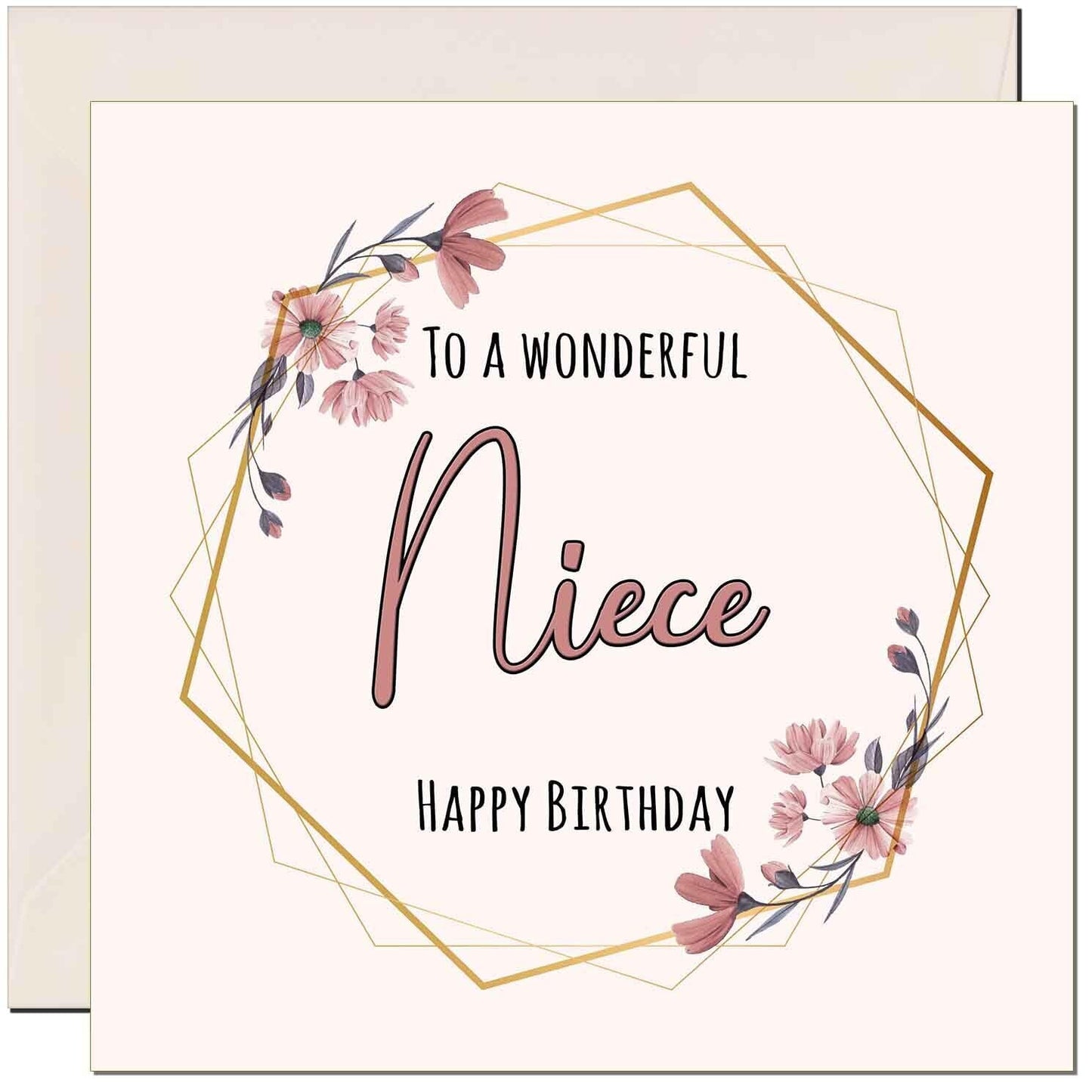 Floral Birthday Card for Women Elegant Beautiful