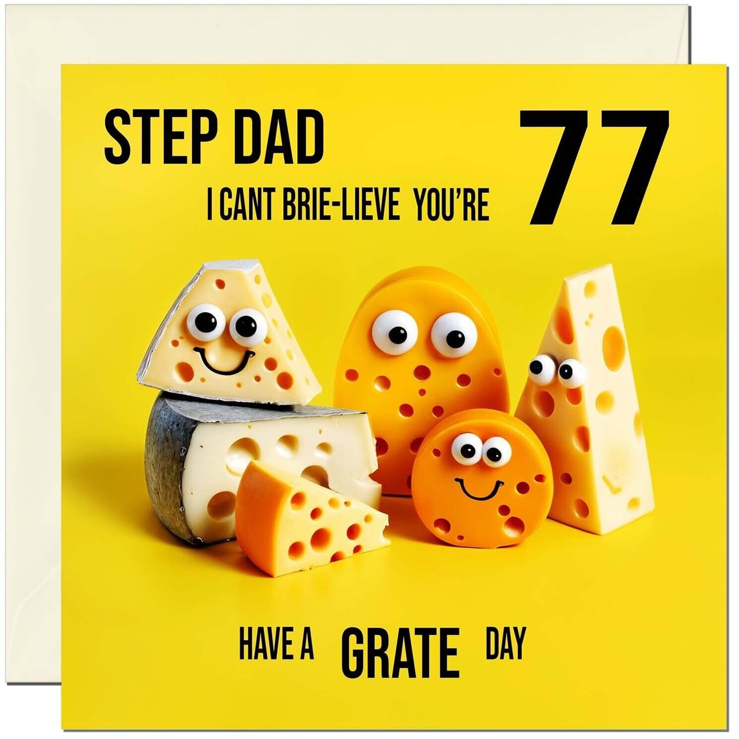 Step Dad funny Birthday Card - Cheese Pun Funny Step-Dads