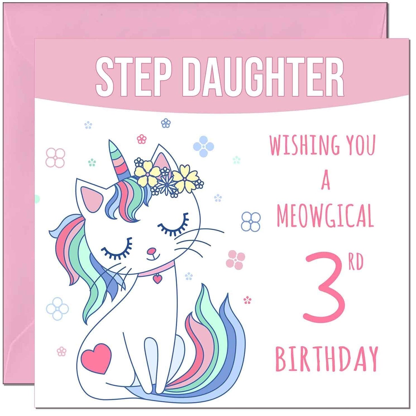 Step Daughter Birthday Card - Meowgical Funny Cat