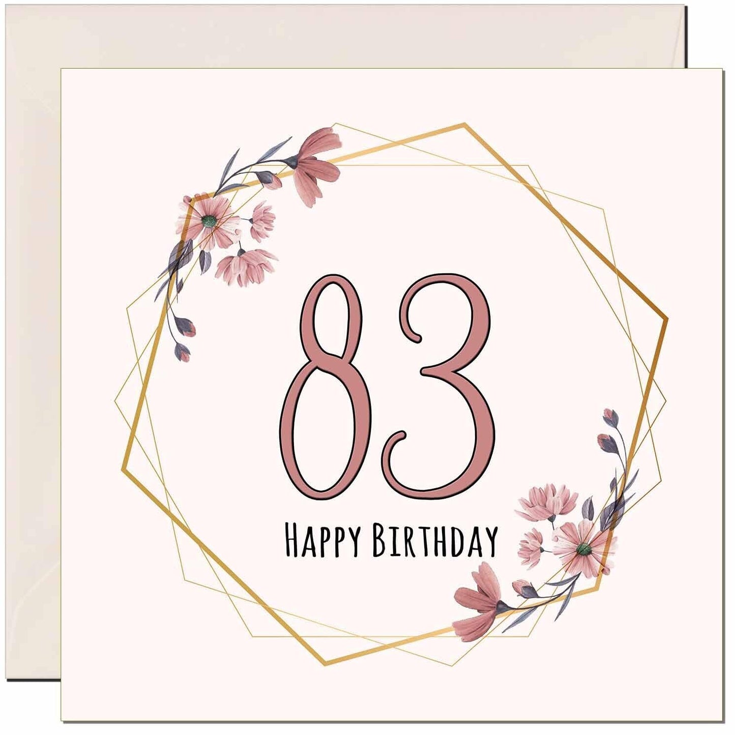 Floral Birthday Card for Women Elegant Beautiful