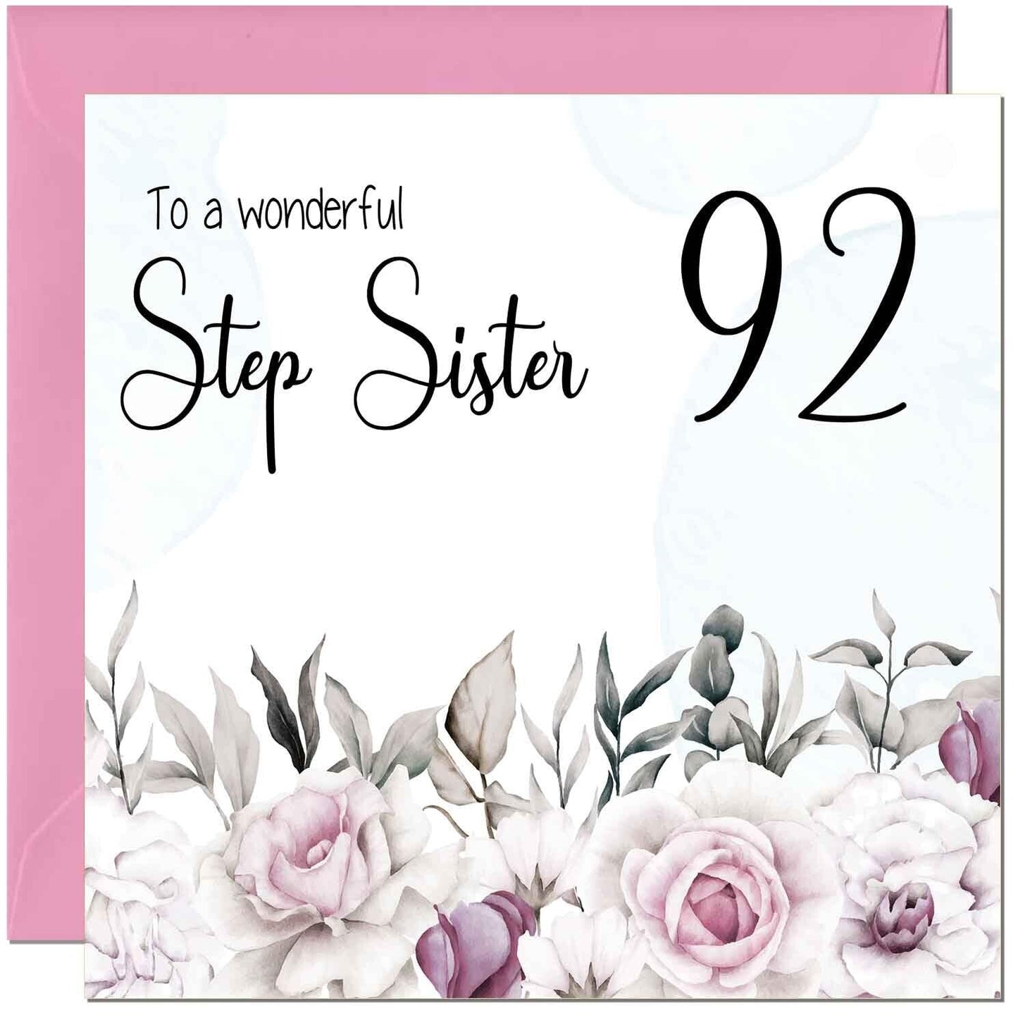 Step Sister Birthday Card Floral Elegant Step Sisters