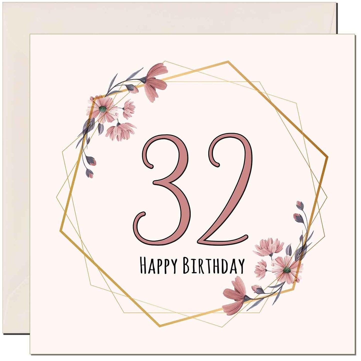 Floral Birthday Card for Women Elegant Beautiful