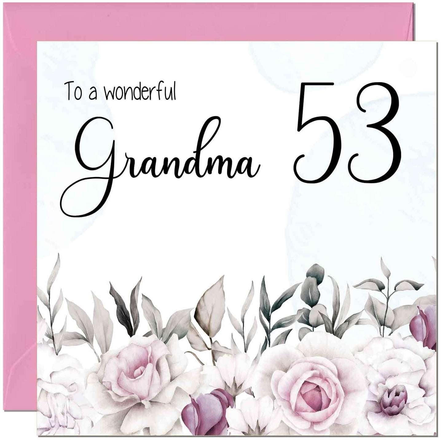 Grandma Birthday Card Floral Elegant Grandmothers