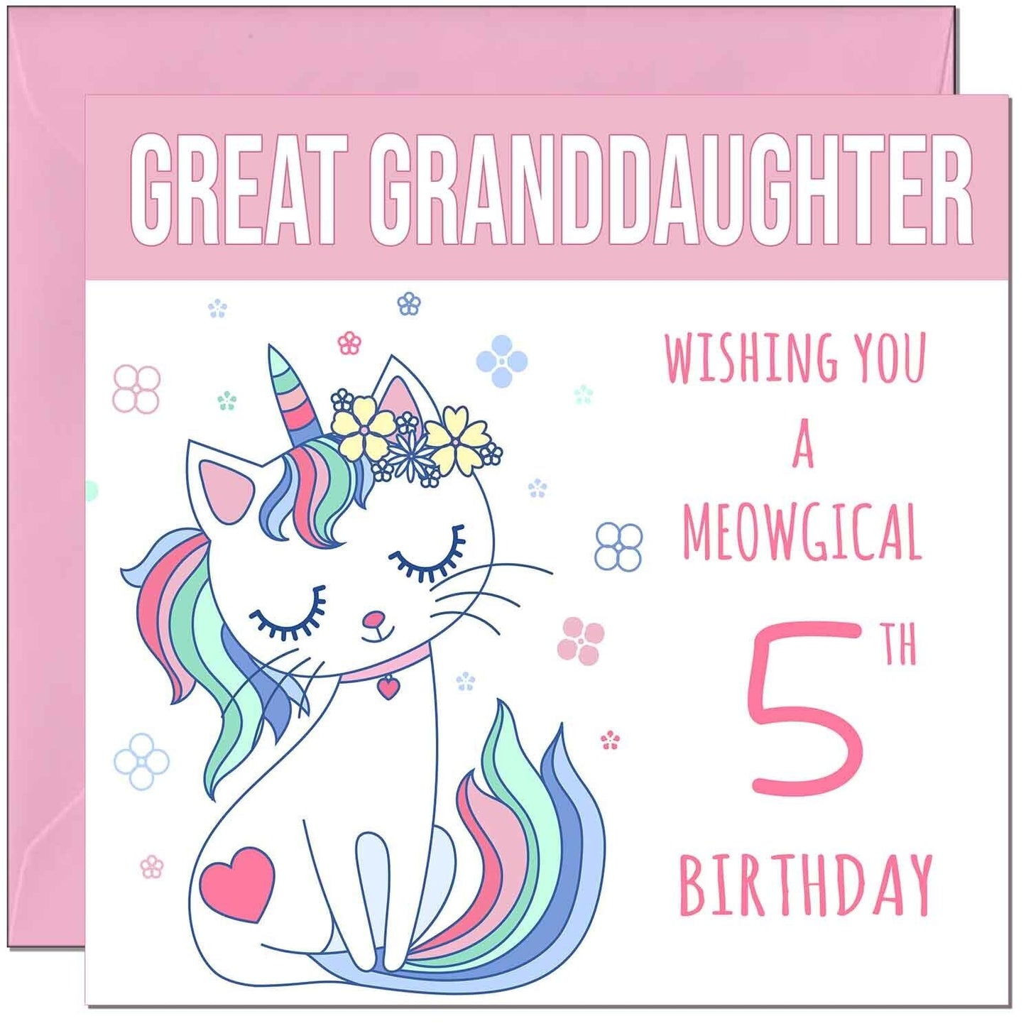 Great Granddaughter Birthday Card - Meowgical Funny Cat