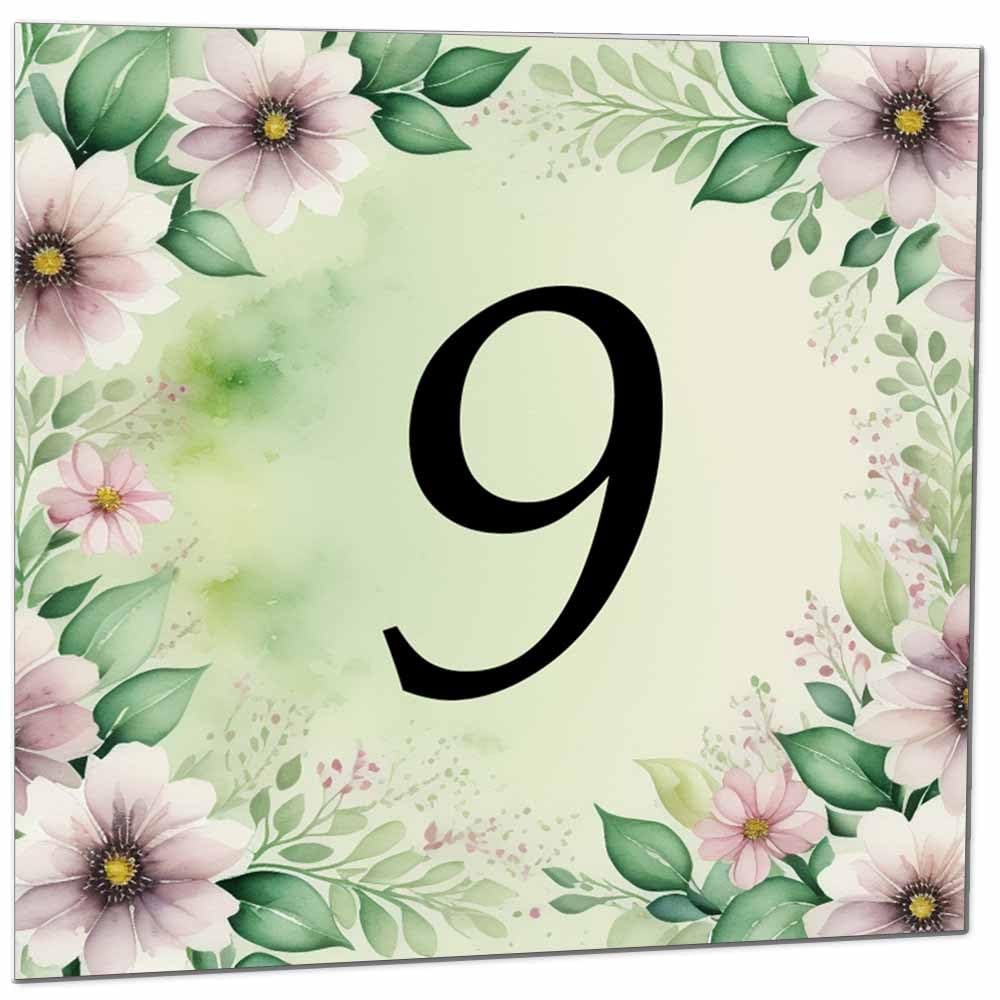 80th Birthday Card for Women Men - Green Floral Birthday Cards for 80 year old Lady Eighty Eightieth Ladies Grandma Nan Aunt Mum Sister Mom Friend