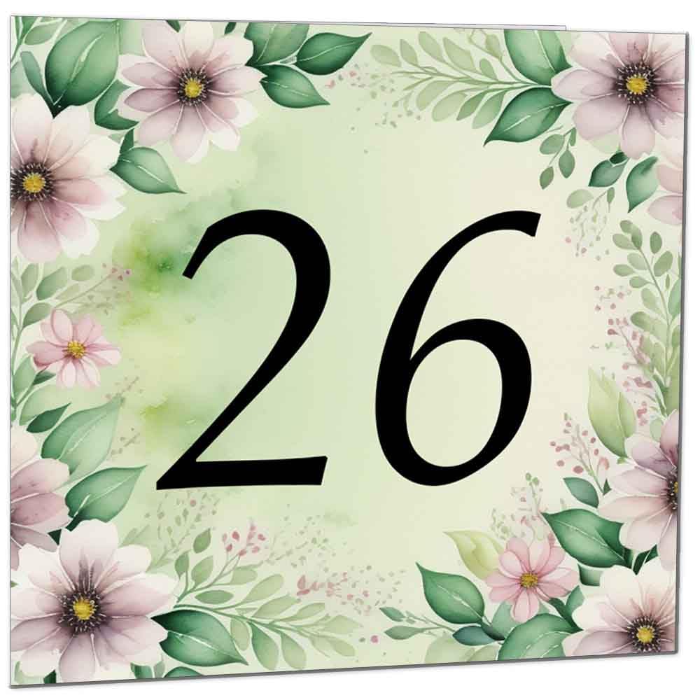 80th Birthday Card for Women Men - Green Floral Birthday Cards for 80 year old Lady Eighty Eightieth Ladies Grandma Nan Aunt Mum Sister Mom Friend