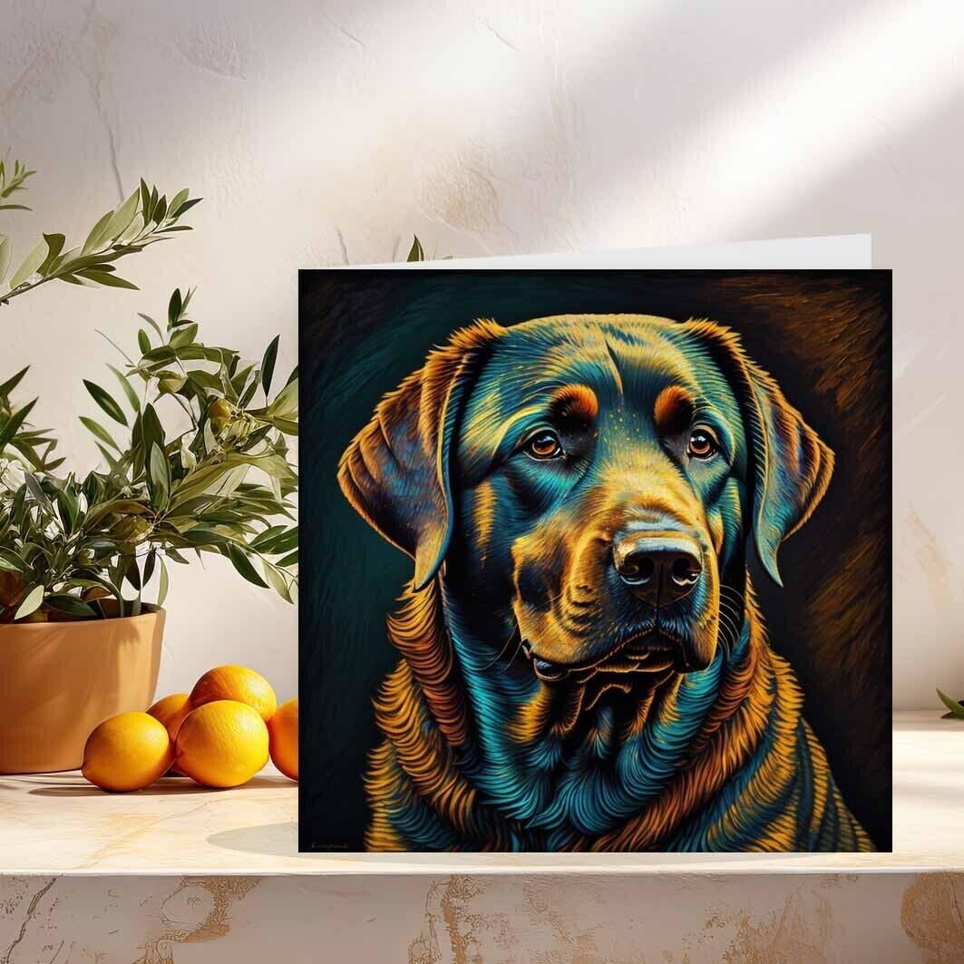 Labrador Dog Drawing Greeting Birthday Card 145 x 145mm