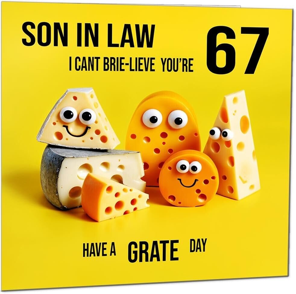 Son in Law Birthday Card - Cheese Pun Funny Son-in-laws