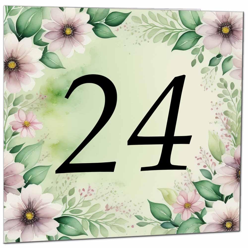 80th Birthday Card for Women Men - Green Floral Birthday Cards for 80 year old Lady Eighty Eightieth Ladies Grandma Nan Aunt Mum Sister Mom Friend