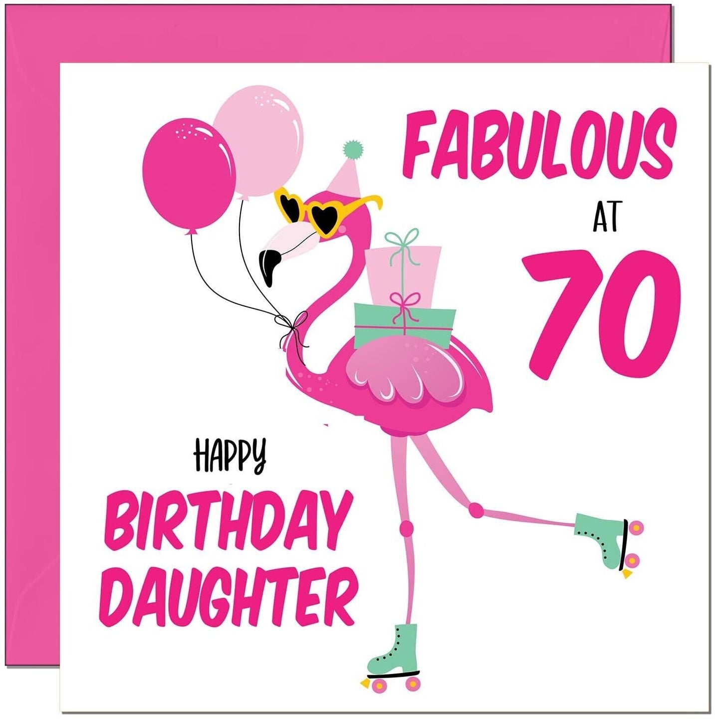 Daughter Birthday Card - Fabulous Flamingo - Ladies Womens Pink Cute Daughters