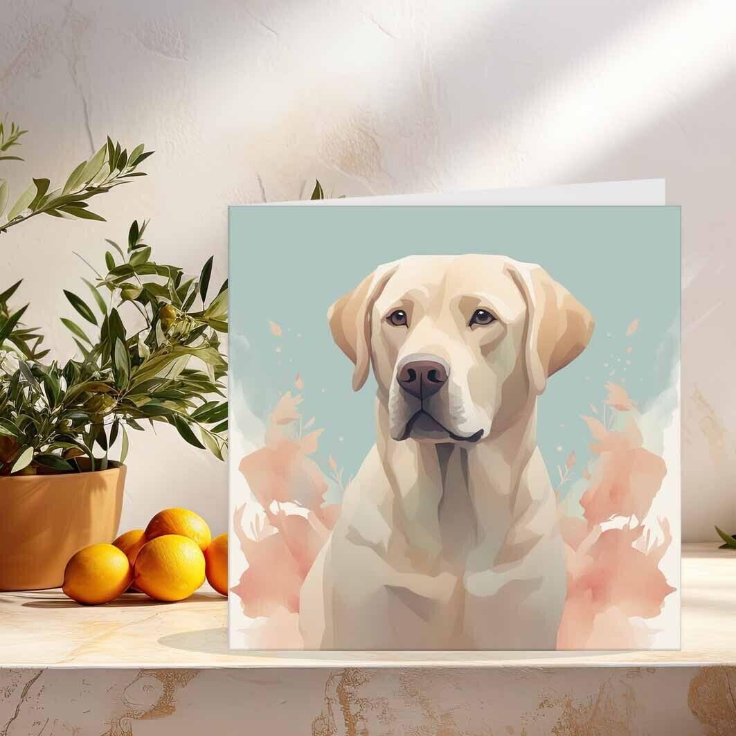 Labrador Dog Greeting Birthday Cards 145 x 145mm Beautiful Yellow Lab Card