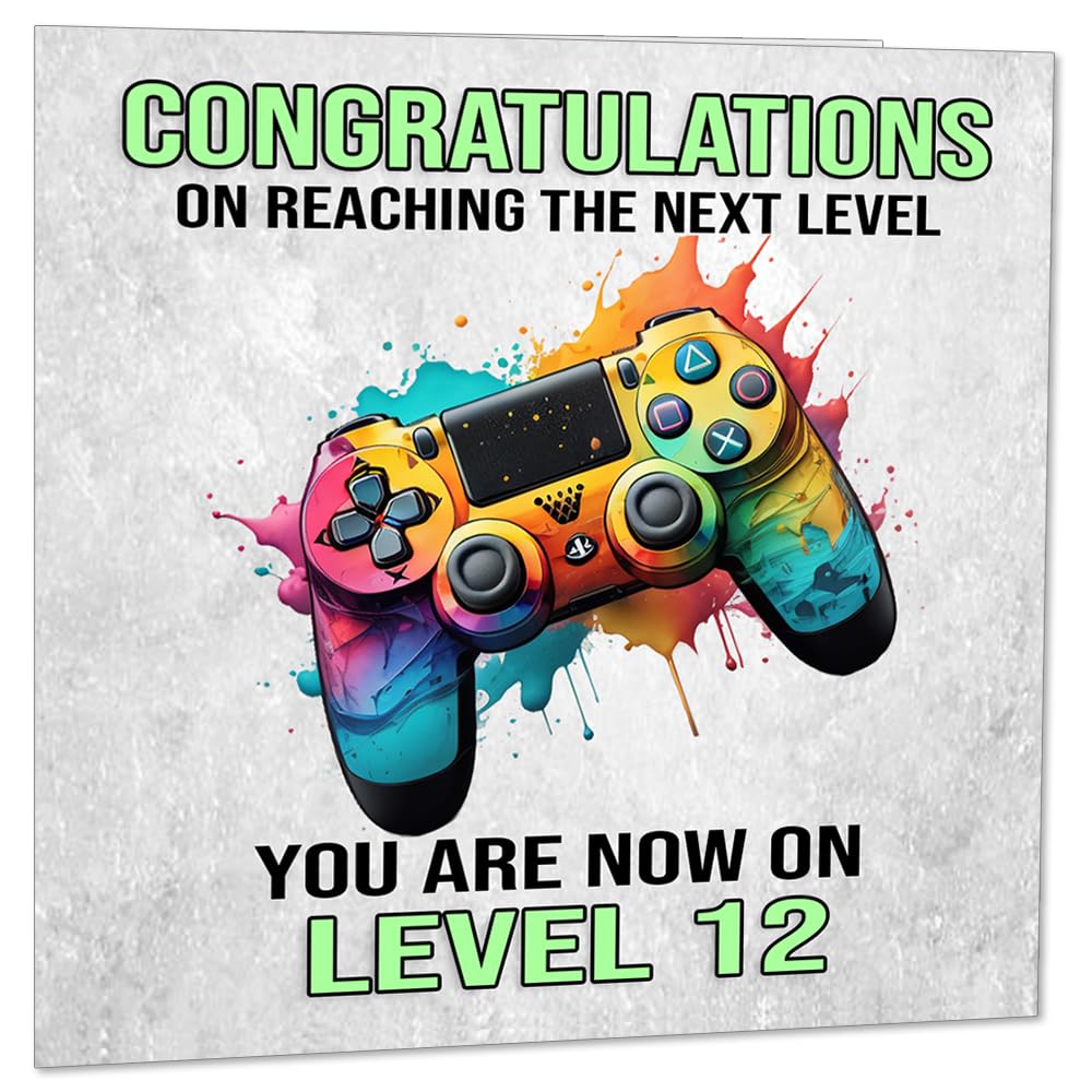 Gaming Birthday Card Gamer Happy Birthday Card Teenager Boys 145 x 145mm