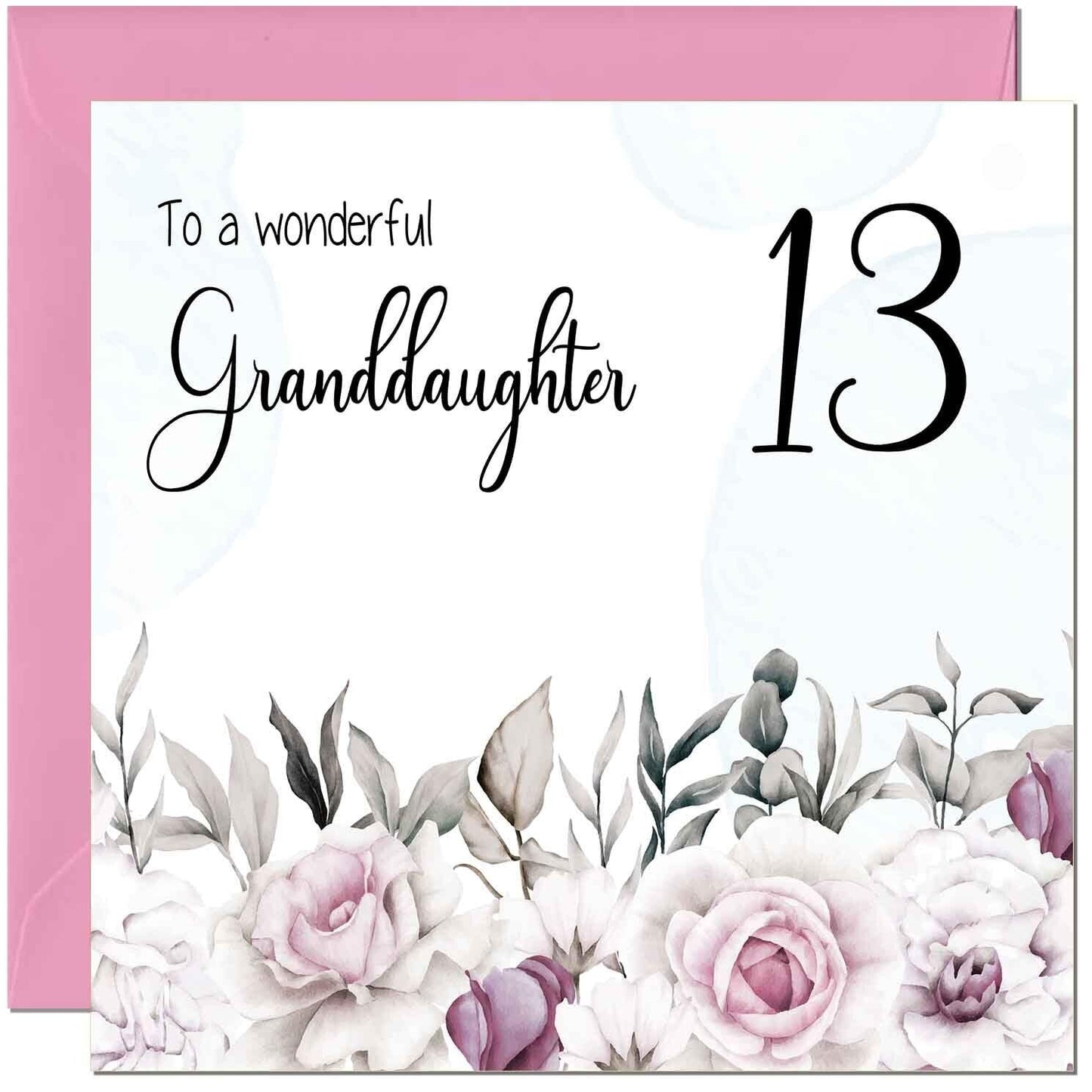 Granddaughter Birthday Card for Granddaughter Floral Elegant