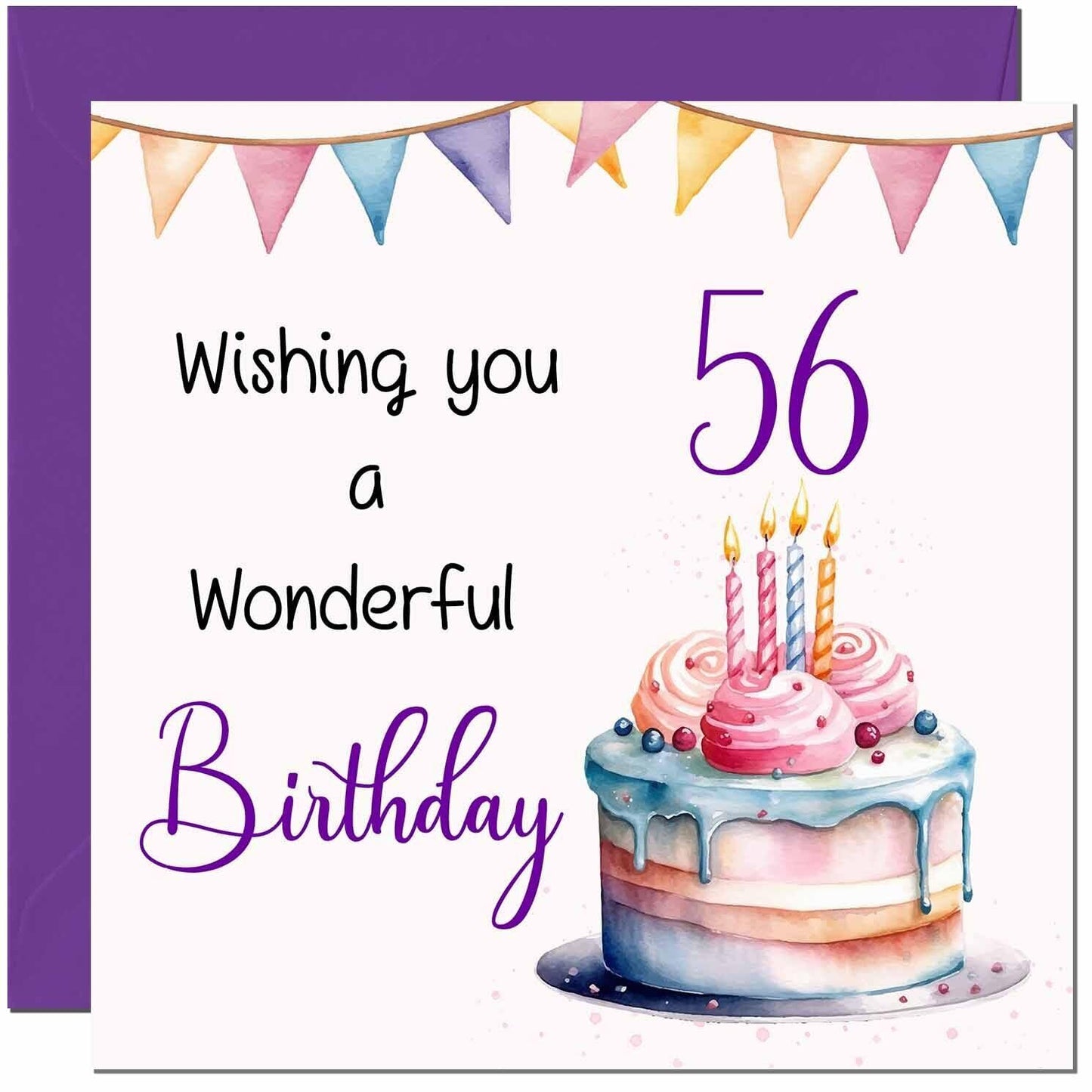 Birthday Card for Men Women Cake Numbers