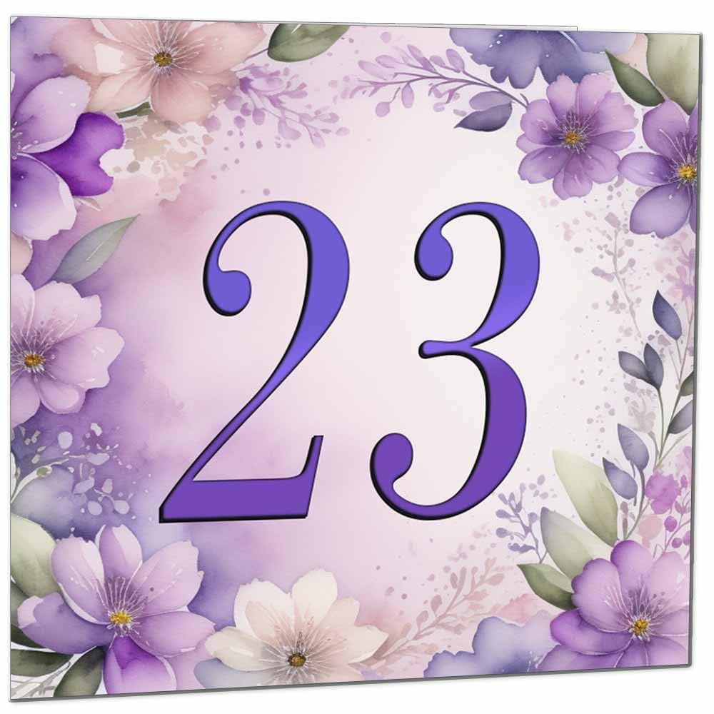 Birthday Card for Women - Purple Floral 80th Birthday Cards for year old woman Ladies Grandma Nan Aunt Mum Sister Mom Friend