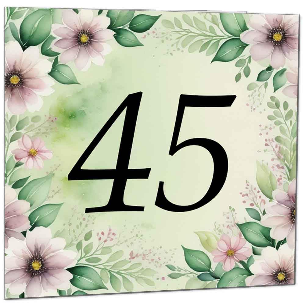 80th Birthday Card for Women Men - Green Floral Birthday Cards for 80 year old Lady Eighty Eightieth Ladies Grandma Nan Aunt Mum Sister Mom Friend