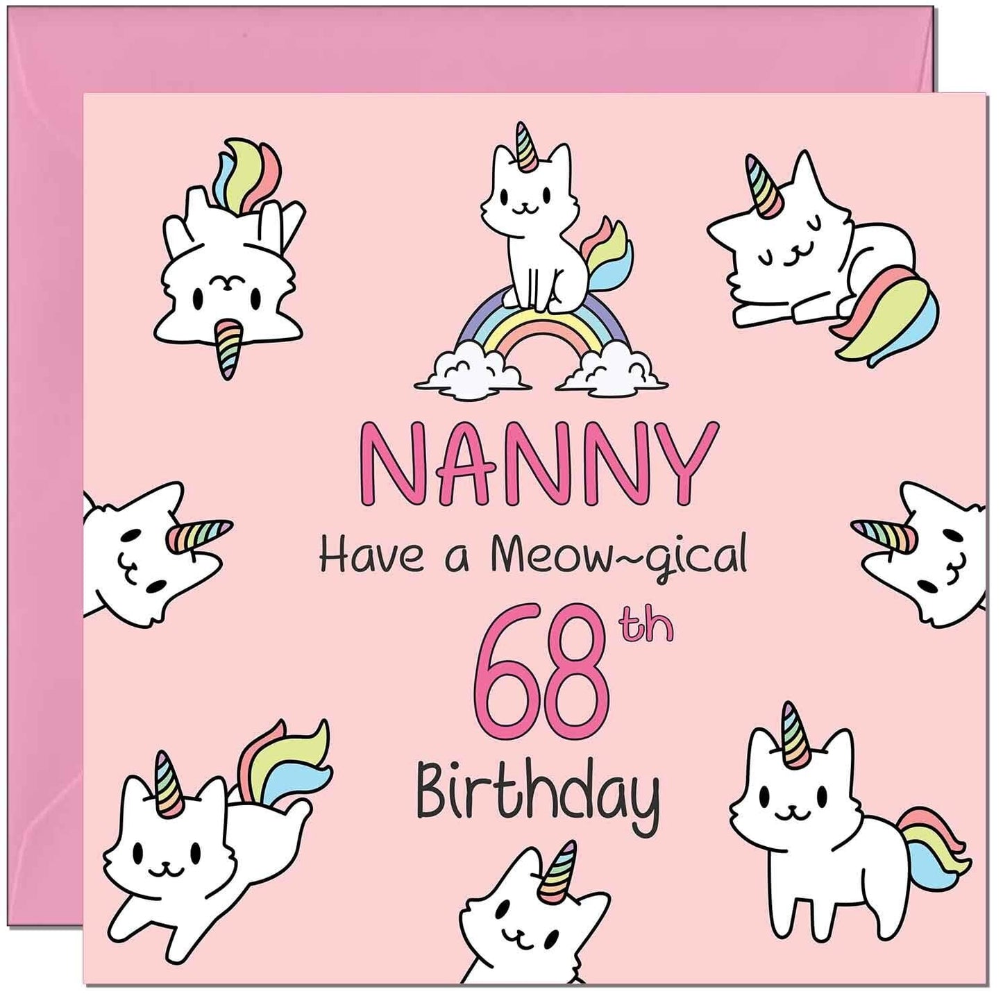 Nanny Birthday Card - Funny Cat Cute Grandma