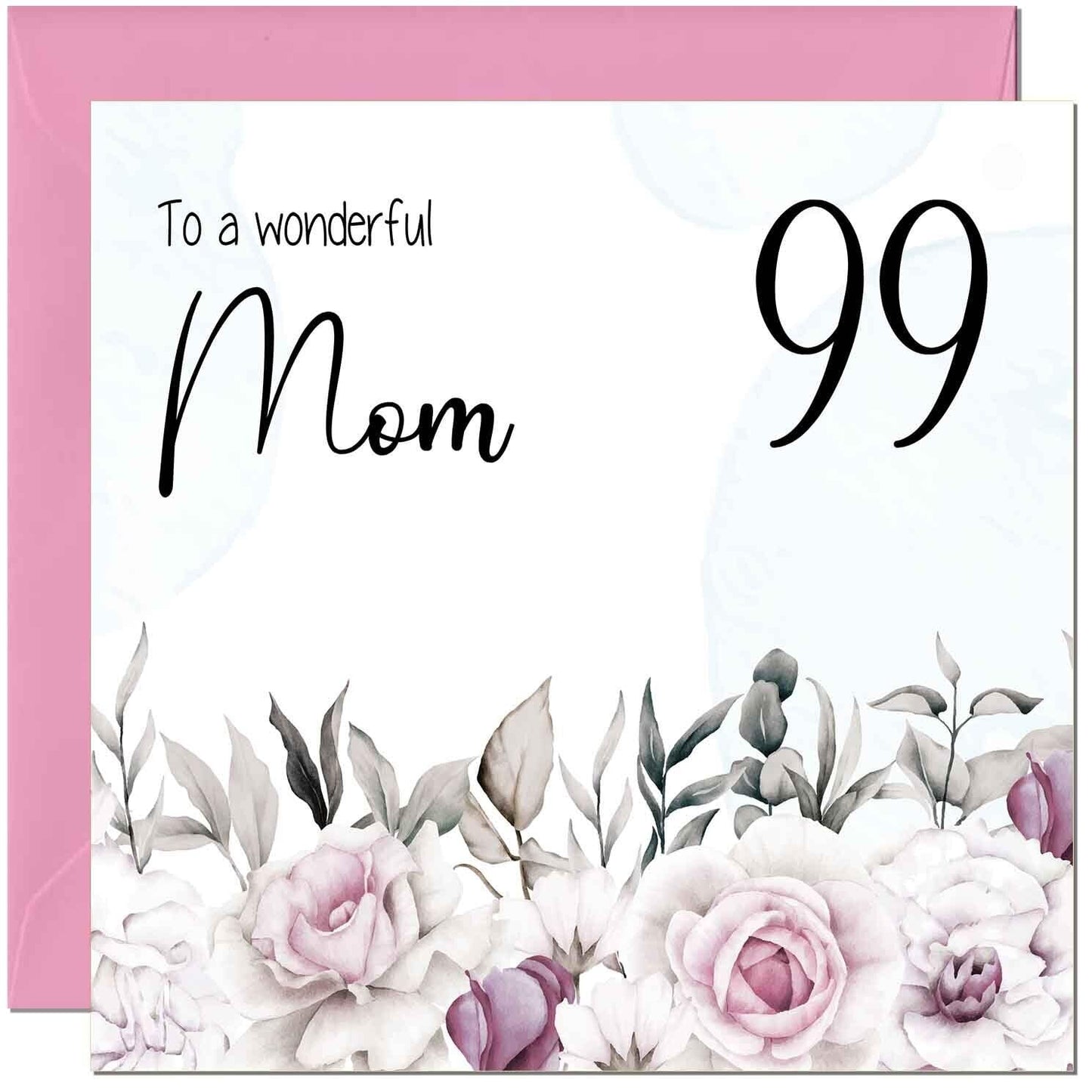 Mom Birthday Card Floral Elegant Best Mom's